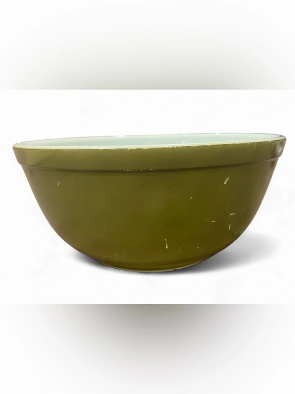 Vintage Pyrex Avocado Green 2 1/2 Qts Mixing Bowl 403 Ovenware USA Kitchenware